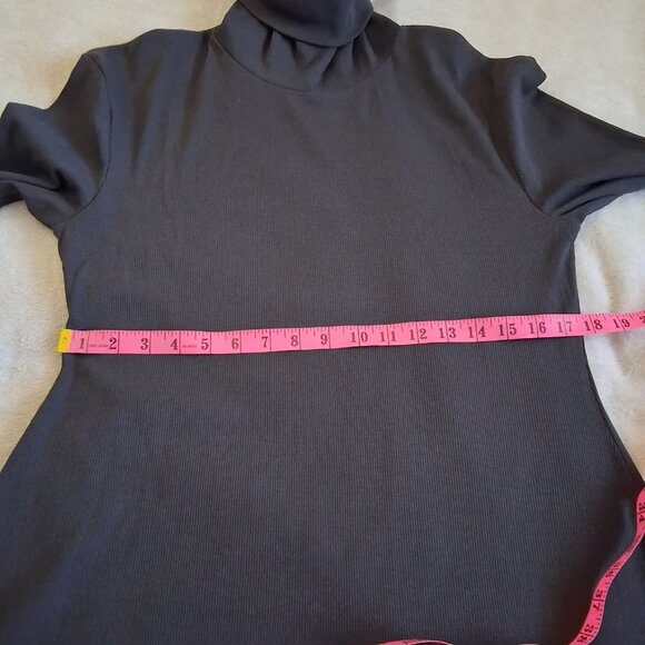 ASOS Design Women's Size 12 Charcoal Gray Ribbed Roll Neck Mini Dress - Picture 11 of 12